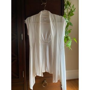White Cardigan with Mid Cap Sleeves
